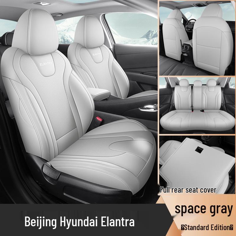 Universal Leather Car Seat Cushion for Beijing Elantra - Fits Five-Seater, All-Season Use