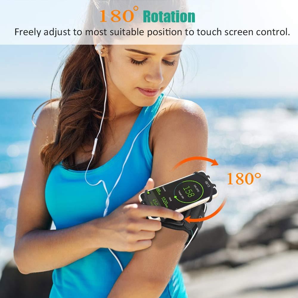 Wristband Running Phone Holder for iPhone 15 for Samsung for Huawei 180º Rotatable Sport Armband Workout Forearm Holder Jogging 6