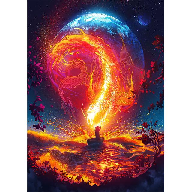 

Fantasy Dragon Phoenix Wolf White Tiger Prints Poster Canvas Painting Modern Wall Art Picture For Living Room Bedroom Home Decor 21x30cm No Framed