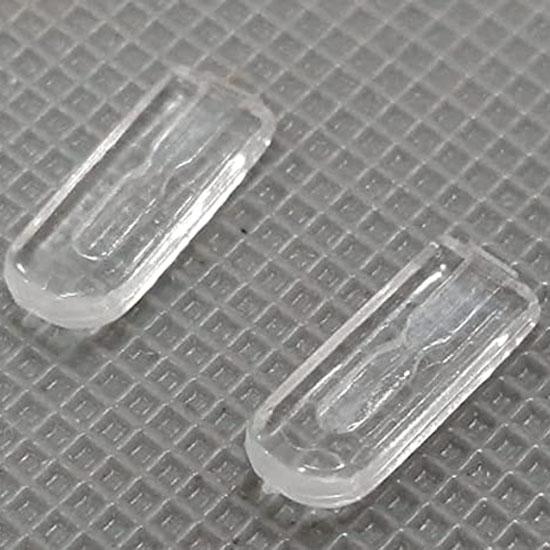 RSINC 1 Paar Silikon-Nasenpolster Anti-Rutsch Aufklebbar Druckpassend Einschieben Nasenpolster Randloses Gestell Ovales Nasenpolster 1 Paar mit Reinigungstuch