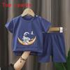 Baby Cotton T Shirt And Shorts Set With Animal Prints For Summer Toddler Wear