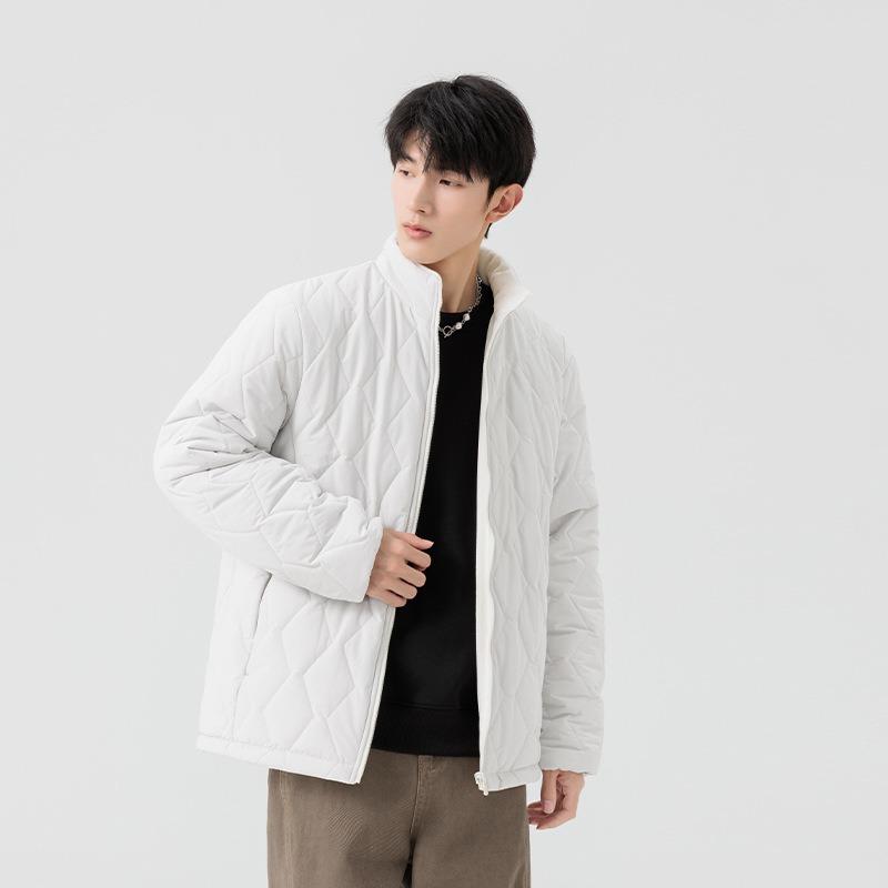 Winter men's coat double-sided wear fleece thickened stand-up collar jacket cotton-padded jacket trendy brand thermal cotton-padded jacket