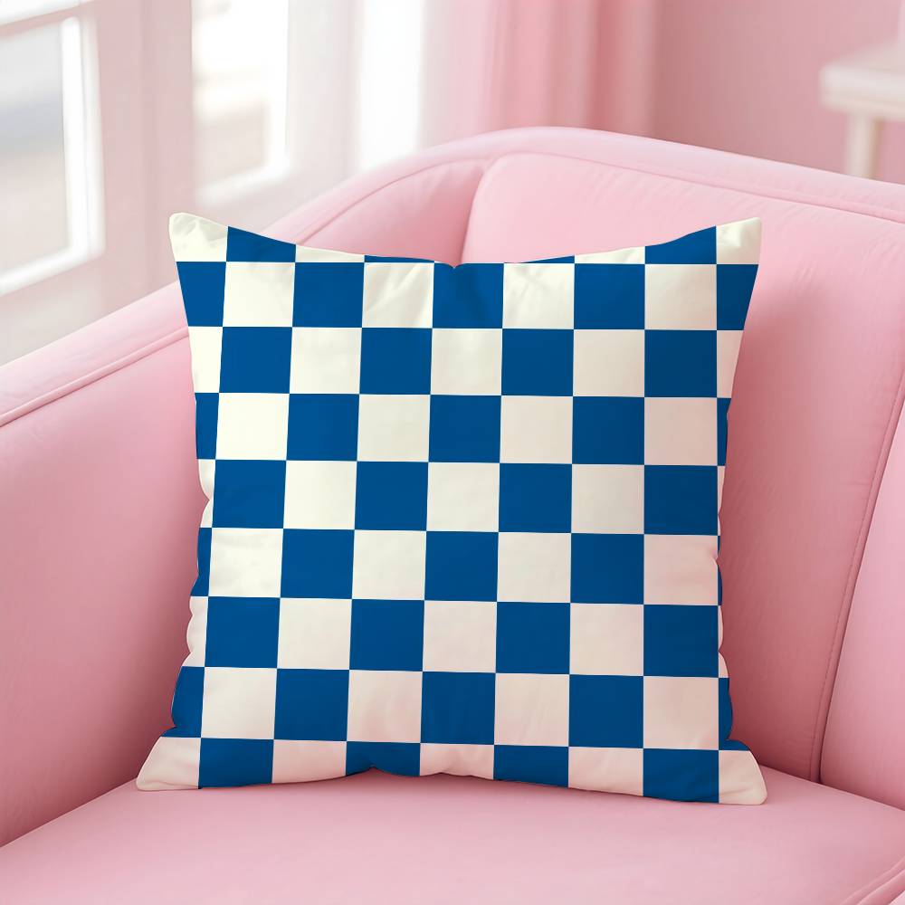 

Fashion Checkerboard Plaid Pillow Case pattern printing pillowcase living room sofa cushion cover bedroom room decor 16x16Inch