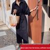 2026 Spring/Summer French Retro Over-the-Knee Lace-up Dress with Batwing Three-Quarter Sleeves