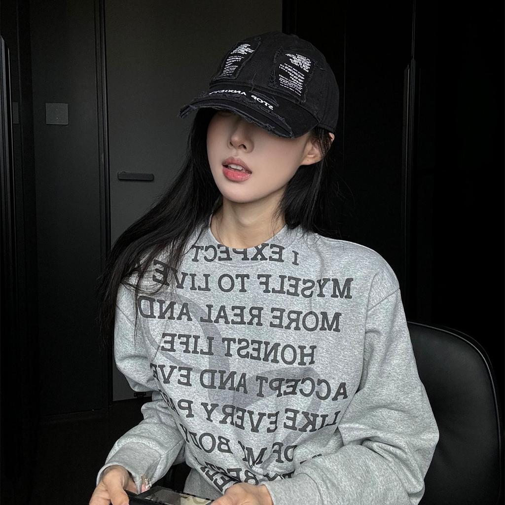 Straßenloch Wind Brief Baseballkappe Herren und Damen Sonnenschutz Nische Retro Schwermaschinen Personalisierte Kappe