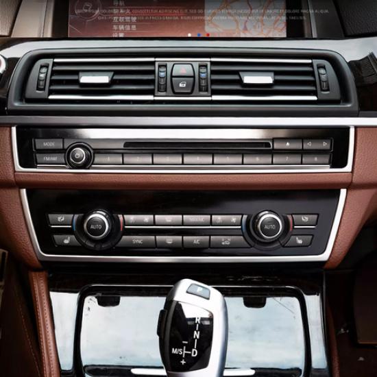 2x Stainless Center Console CD Panel Strip Cover Trim Moulding For BMW 5 F10 F11