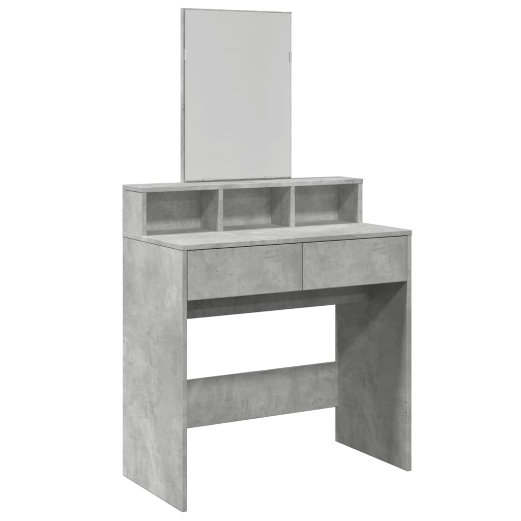 Vidaxl Toaletka Z Lustrem, Szarość Betonu, 80X41X144,5 Cm