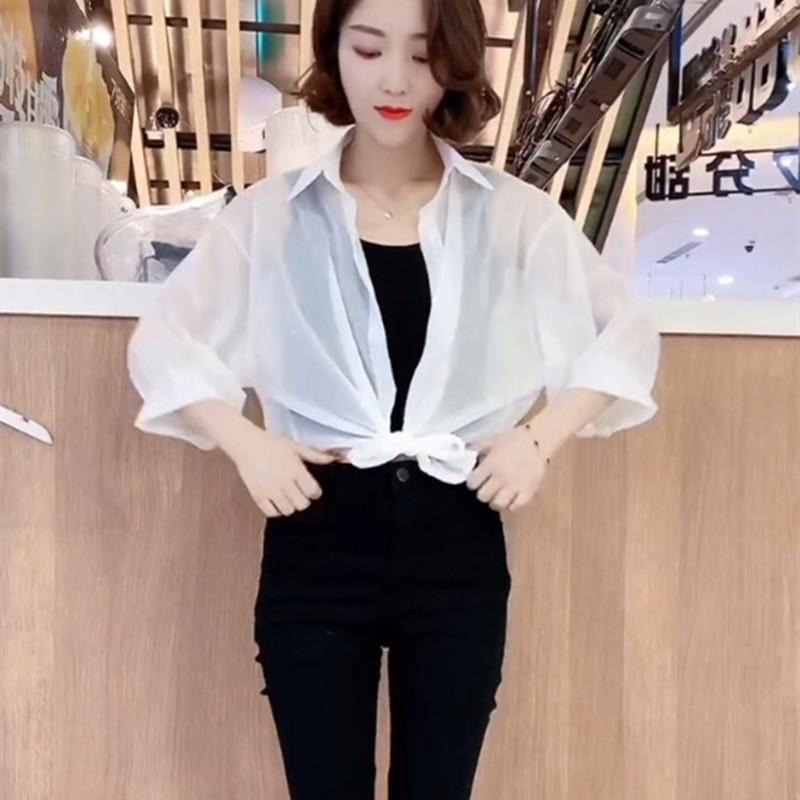 2023 Summer Chiffon Sunscreen Shawl Cardigan Women's Top Cover-up
