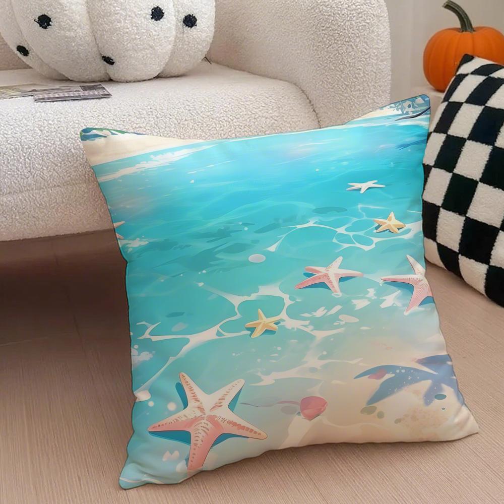 Gentle Undulating Water Ripples Cushion Cover Throw Pillow Cover Hidden Button Durable Polyester Chair Cushion 30X30cm