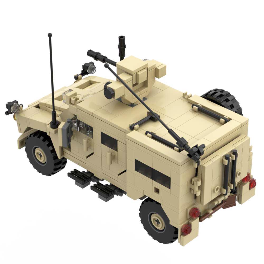 Blocs de construction militaires Oshkosh M-ATV Briques de construction Ensemble Véhicule MRAP Sable Armes Modernes Anniversaire Noël Cadeaux à construire