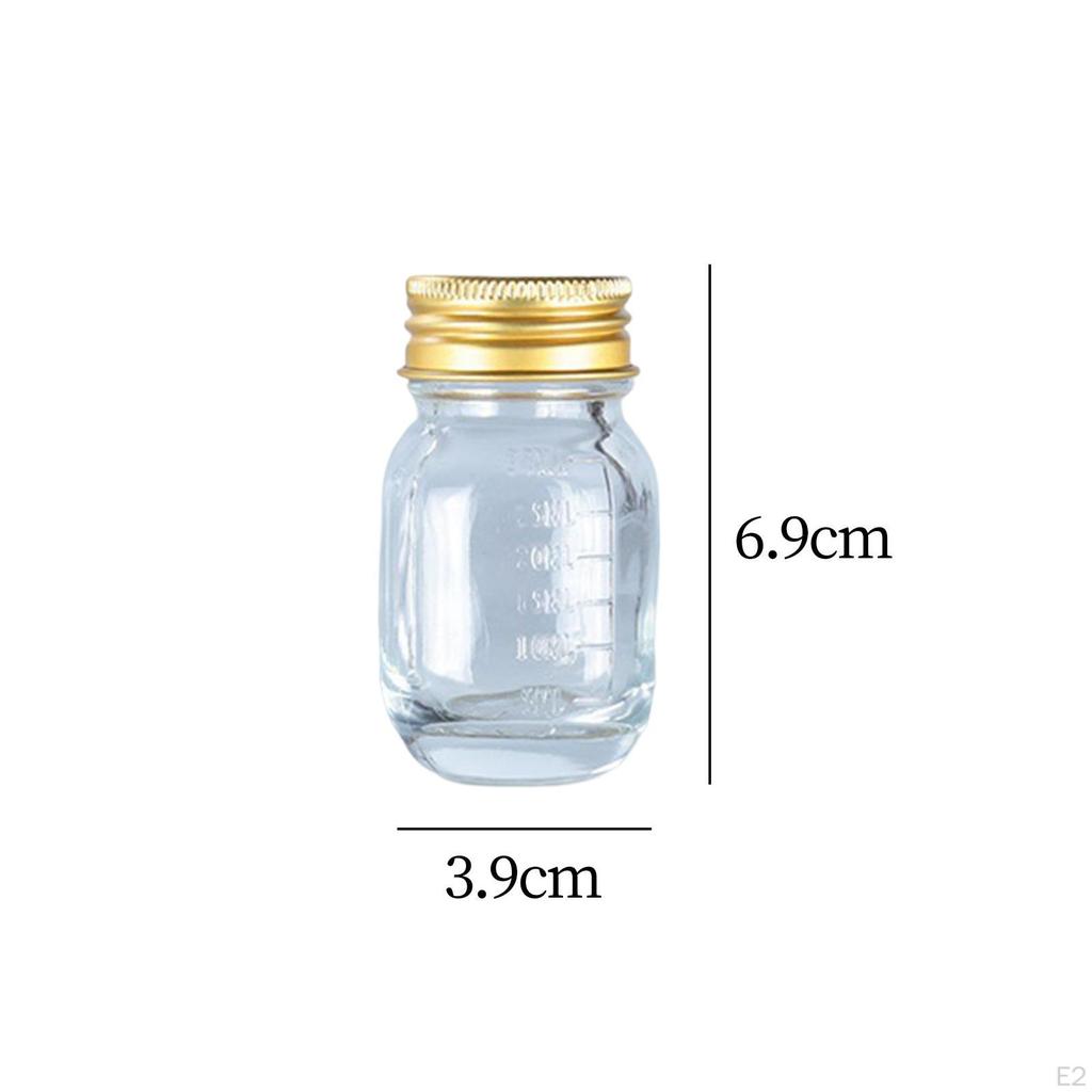 Glass Chemistry Reagent Bottle 30 ml Capacity ,Clear Sample Jar Scientific Glassware Screw Cap for