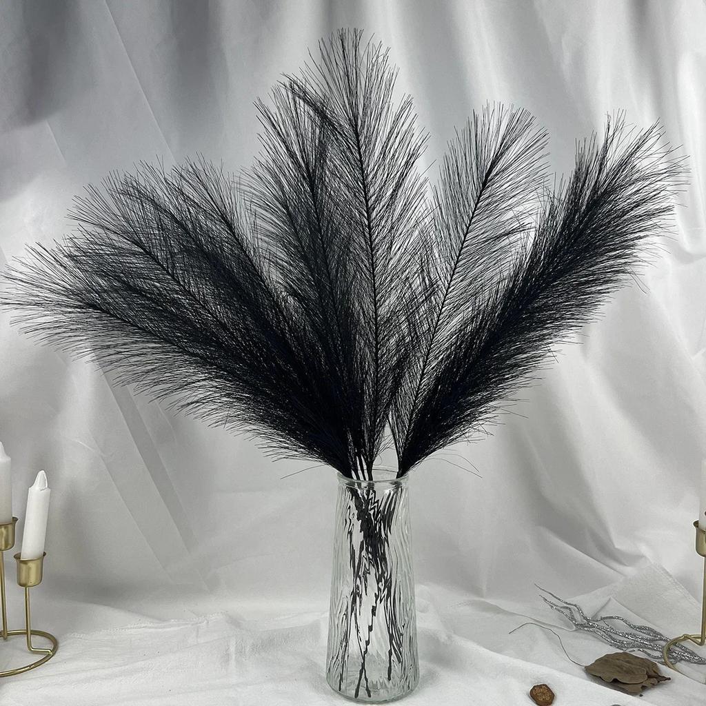 7pcs-Artificial Flowers Fluffy Grass Decor Fake Plant Reed Flower for Wedding Boho Bouquet Office Hotel Vase Decoration