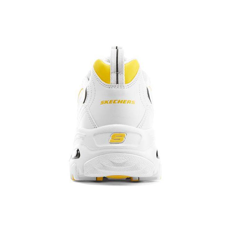 Skechers DLites 1.0 Szövet Bőr Fűzős Alacsony Szárú Apukás Sneakerek Női sneakerek Fehér Sárga 896140-WYL