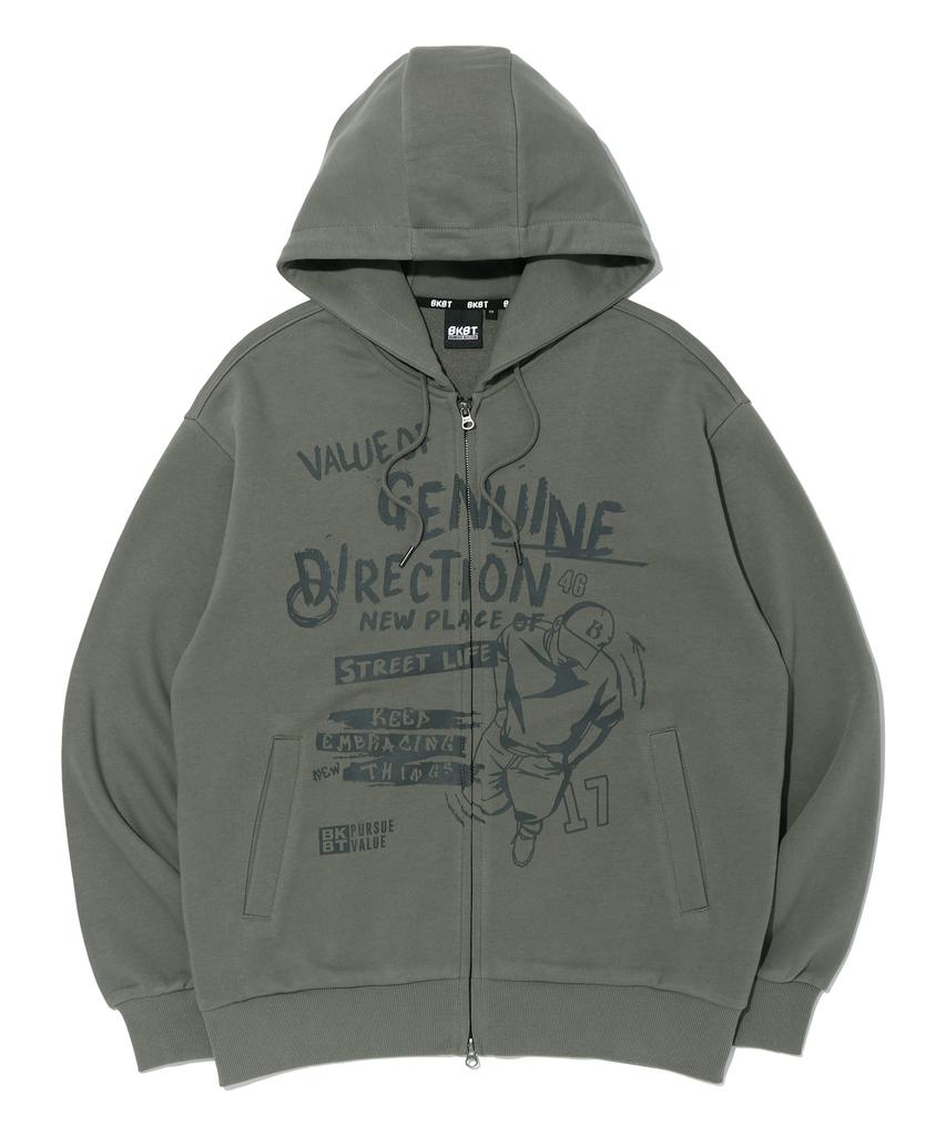 Bunkerbuster Genu Direction Hoodie Zip-Up Khaki (Mp1Tu061-048)