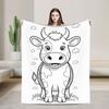 Super Soft Blanket Plane Travel Classic Black And White Cow Spot Throw Blanket Novelty  Bedspread For Couch Bed