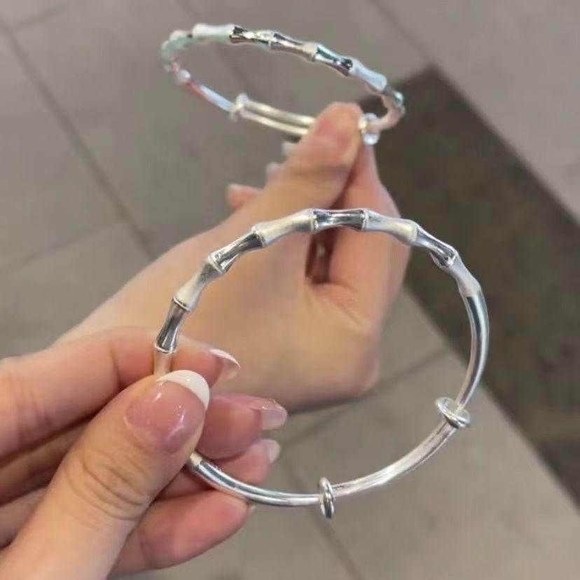 Couple Best Friend Bracelet Ins Style High Rise Versatile Hand Jewelry Bamboo Knot Bracelet Open Adjustable