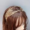 Golden Series Leaves Shape Hair Hoop Metal Headband Spring Summer Wedding Party Bride Baroque Style Styling Headwear