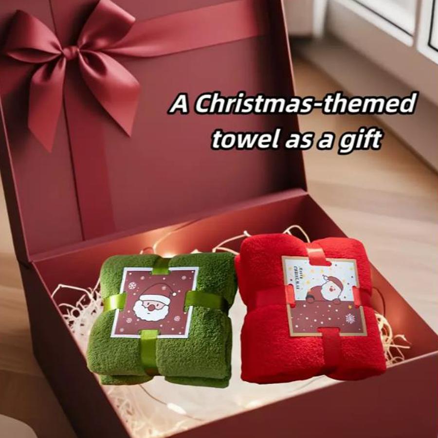 Ensemble de 4 serviettes sur le thème de Noël - Design festif avec renne/Père Noël/arbre de Noël, parfait pour les cadeaux de vacances