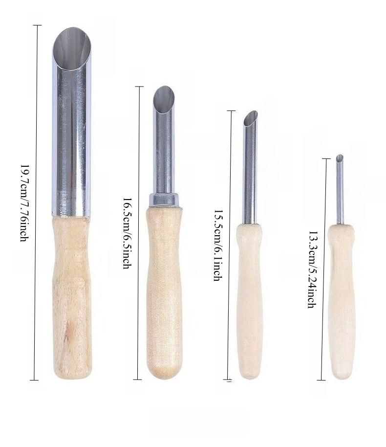 4 Piezas Punzón para Agujeros en Arcilla de Alfarería Acero Inoxidable Corte Cerámico Punzonado Modelado Escultura Herramienta Polímero Cera Arcilla Herramientas