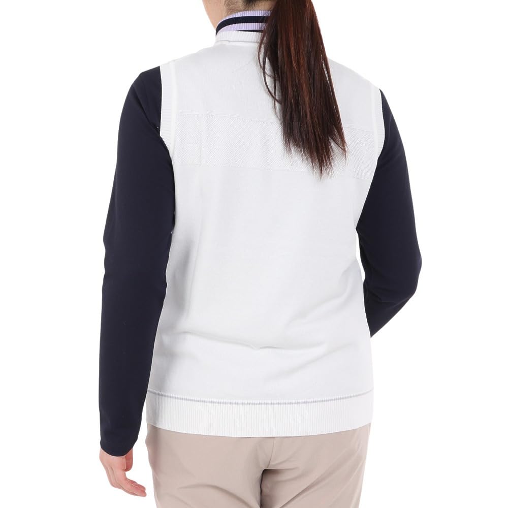 Pletená vesta Posádka Výstřih Bez rukávů Žakárový Jednoduchý Golf MGWXJL82 WH00 [Munsingwear] Dámské (Bílý)
