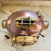 Morski granatowy brązowe wykończenie hełm nurka głębinowego Boston Dekoracja morska żeglarska hełm do nurkowania hełm nurka