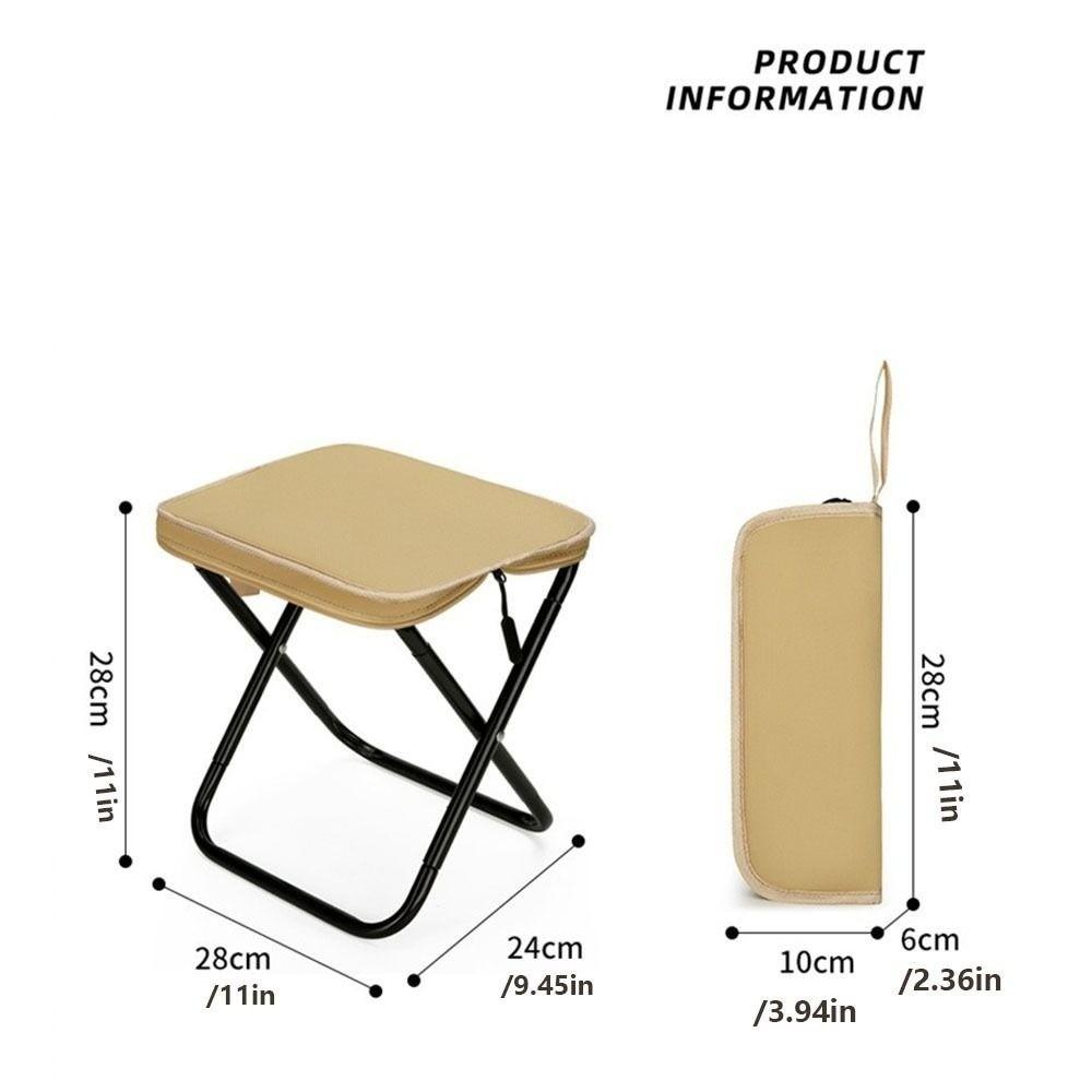 Solid Color Portable Zipper Campstool Ultra-light Outdoor Picnic Bench Compact Camp Chair  Hiking