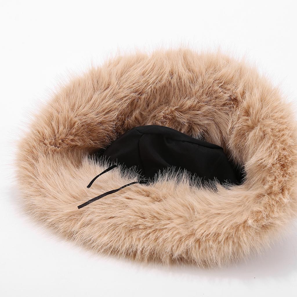 Winter-Bucket-Hut aus Kunstfell, flauschiger, warmer Hut, Pelzmütze für Damen und Herren, pelzige Fischerkappe