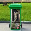 Pegatinas Decorativas para Cubo de Basura con Cara, Pegatina de Animales de Dibujos Animados, Pegatina de PVC Autoadhesiva Colorida, Pegatina Impermeable Linda Gato Perro para Cubo de Basura con Ruedas