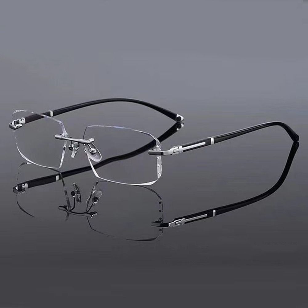 Rimless Cut Edge Anti-Blue Light Reading Glasses Eye Protection Optical Eyewear  Office