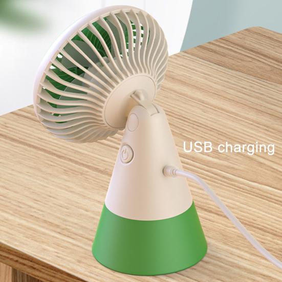 Portable Desk Fan Single Speed USB Rechargeable Mini Table Fan 90 Degree Rotation Quiet Cooling Fan for Home Office Bedroom Dorm