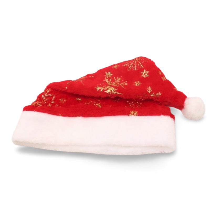 Christmas Bronzing Gold Wire Snowflake Christmas Hat Festive Scene Arrangement Decorative Prop Hat