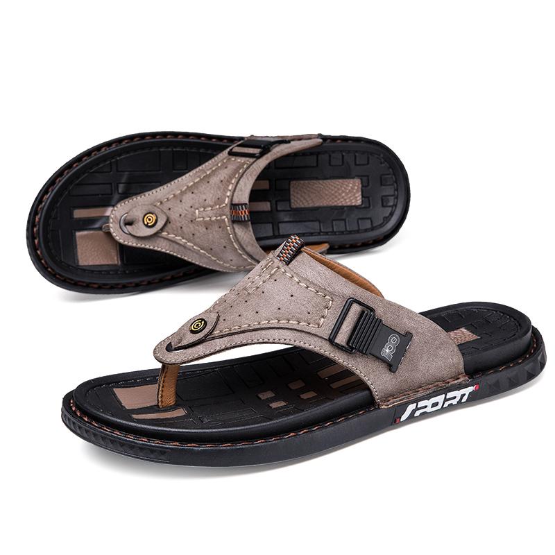 

Fashion Summer breathable men s shoes Comfortable and flat bottomed quality styles Leisure beach street walking Lightweight sandals 38 коричневий