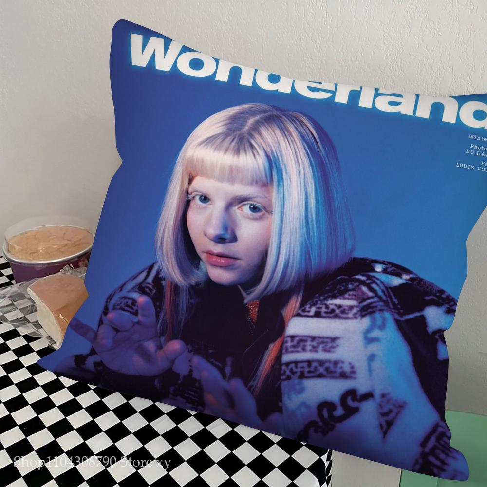 Aurora Aksnes Singer Pillow Case Square Pillow Bedroom Sofa Leisure Comfort Cushion Car Living Room Home Decoration