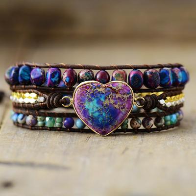 BLINGBAY Women's Bracelet New Imperial Leather Rope Hand Woven Beaded Bracelet Bohemian Multi-Layered Bracelet Fashion Jewelry Girls Jewelry Gift