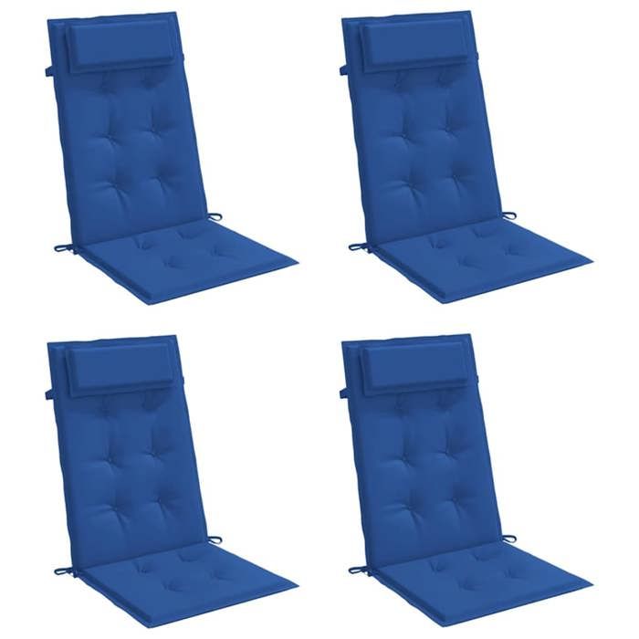 VidaXL High Back Chair Cushions Set of 4 Royal Blue, Cushion, Chair Cushion, Seat Cushion 361905