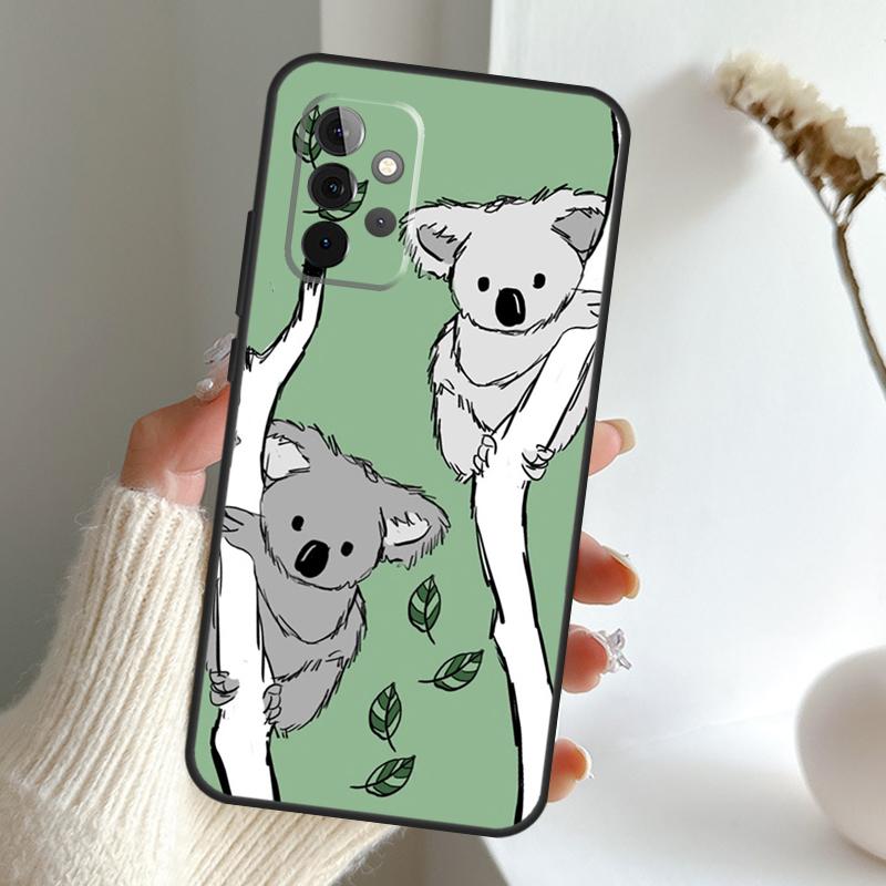 Cartoon Painting Animal Koala Case For Samsung Galaxy A16 A26 A36 A56 A55 A35 A15 A54 A34 A14 A52 A32 A12 A13 A33 A53 A17