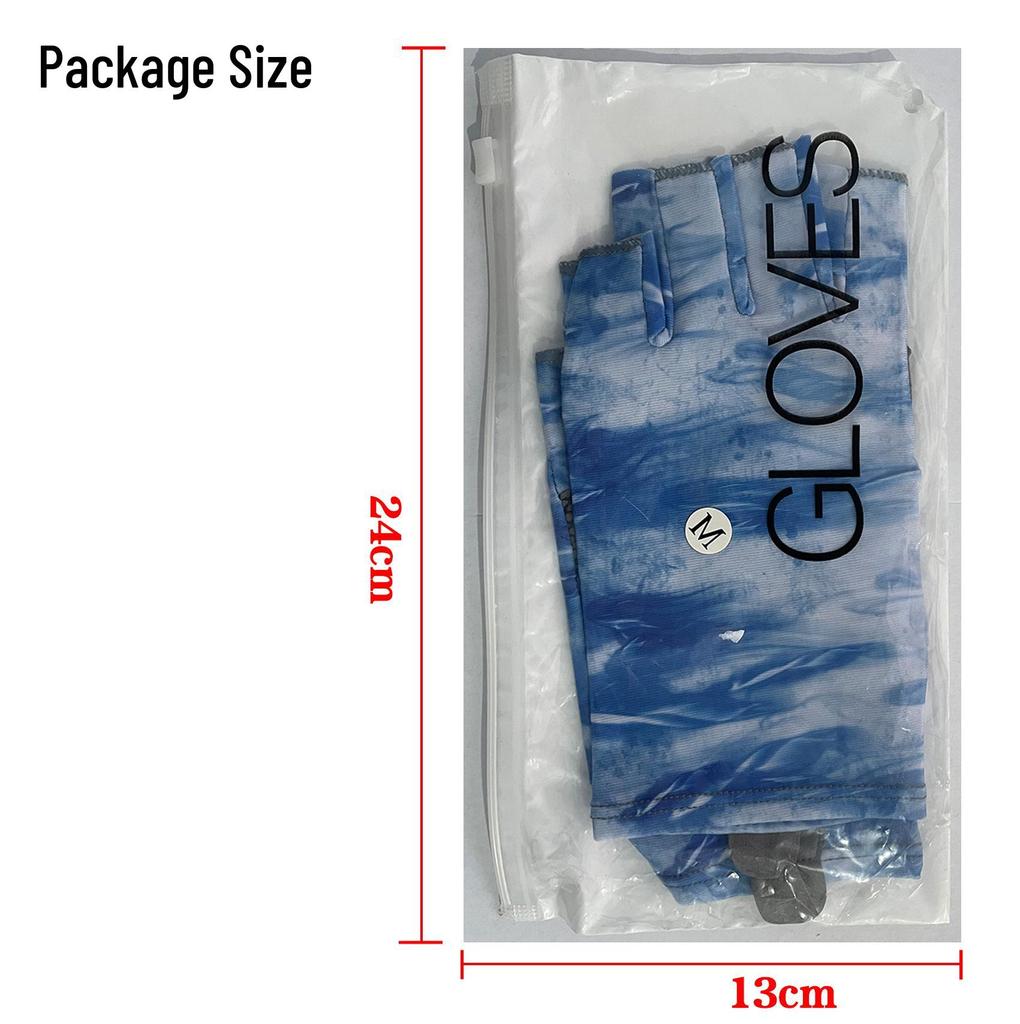Men's Summer Breathable Ice Silk Fishing Gloves - Half Finger, Sun Protection, for Driving & Riding