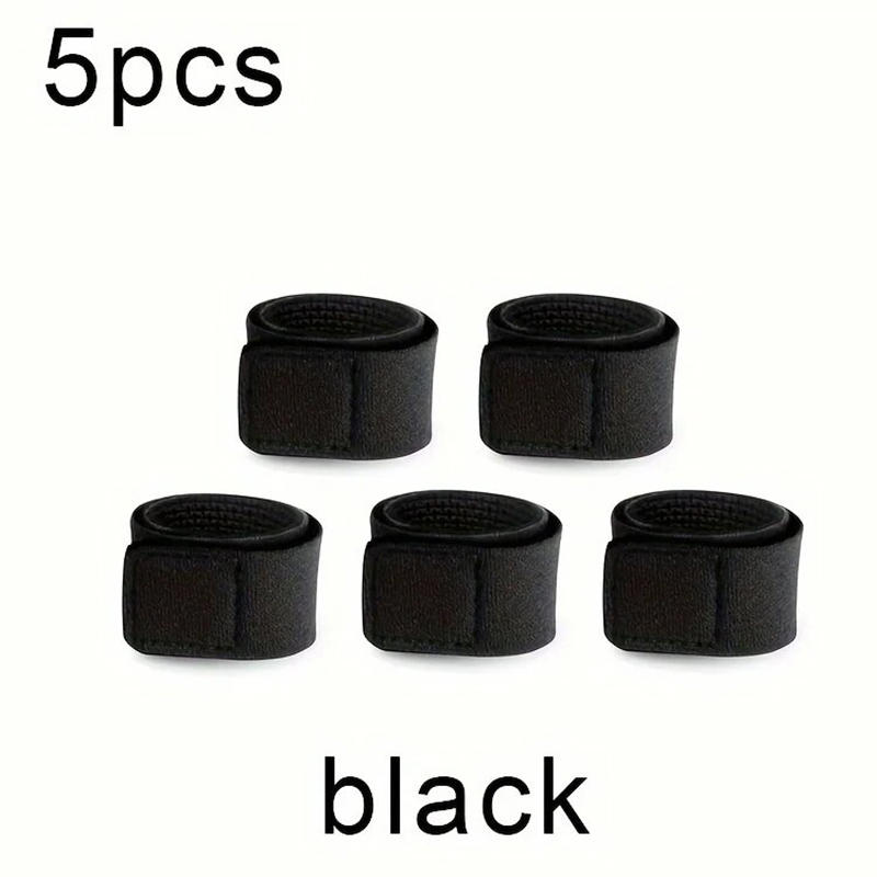 

5Pcs Durable Elastic Fishing Rod Tie Band Adjustable Hook and Loop Strap for Outdoor Fishing Gear Organization чёрный