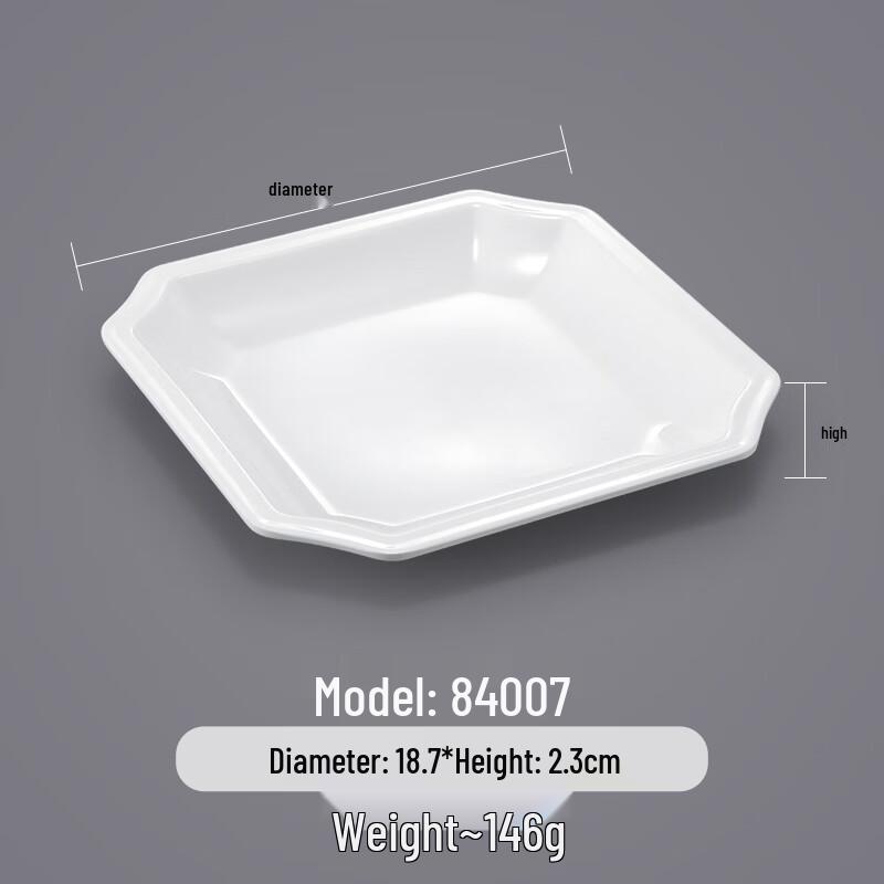

Square White Melamine Serving Plate