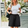 Women's Casual Loose Beach Pants Solid Color Pockets Shorts
