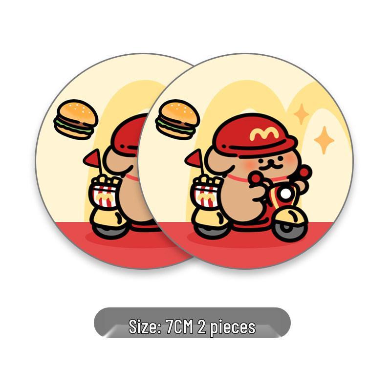 Car Cup Coaster: Universal Anti-slip Door Slot Mat - Cute Cartoon Interior Decor