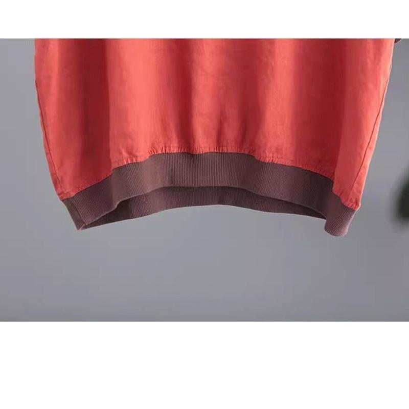 Women's Short Sleeve Shirt Japan Style Vintage Linen Tree Printed T Shirt Chic Women Blouse Loose