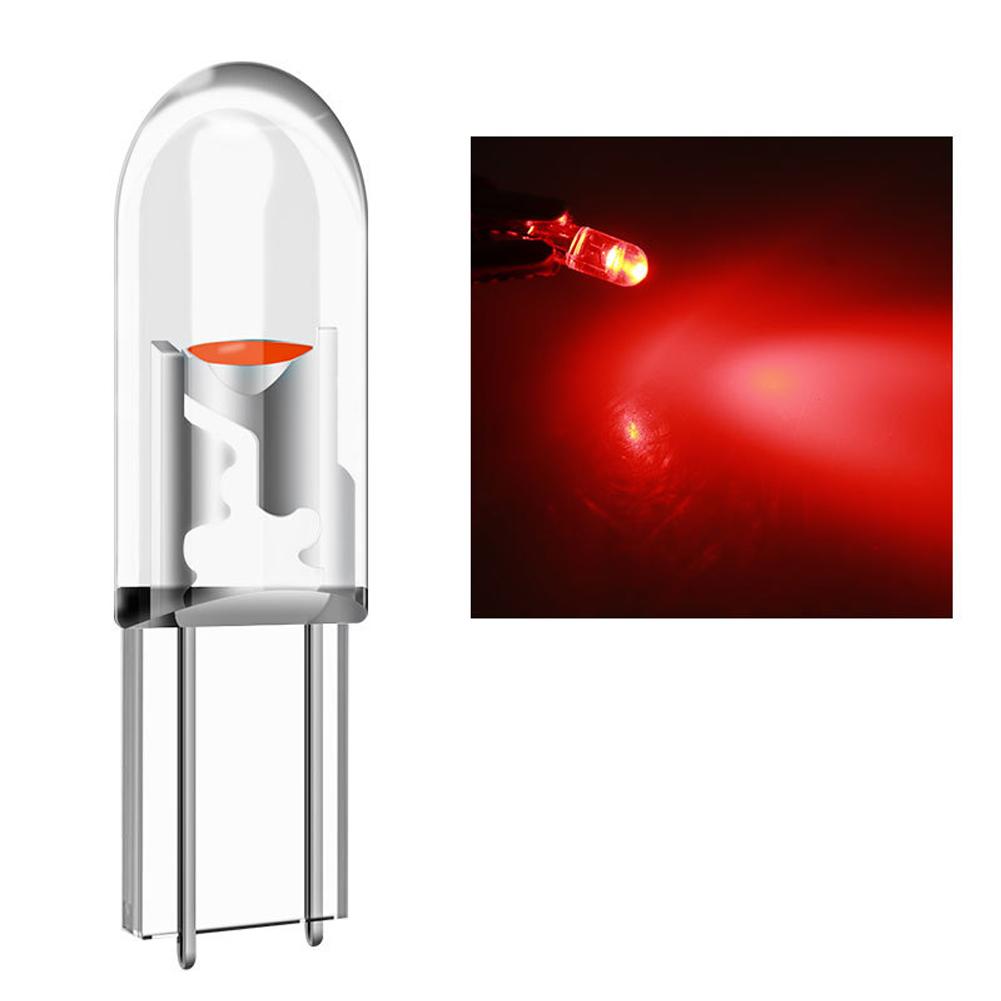 10Pcs Transparent T5 LED W3W COB Led Bulb Car Instrument Indicator Light Reading Lamp Auto Interior Dashboard Warming Lamp