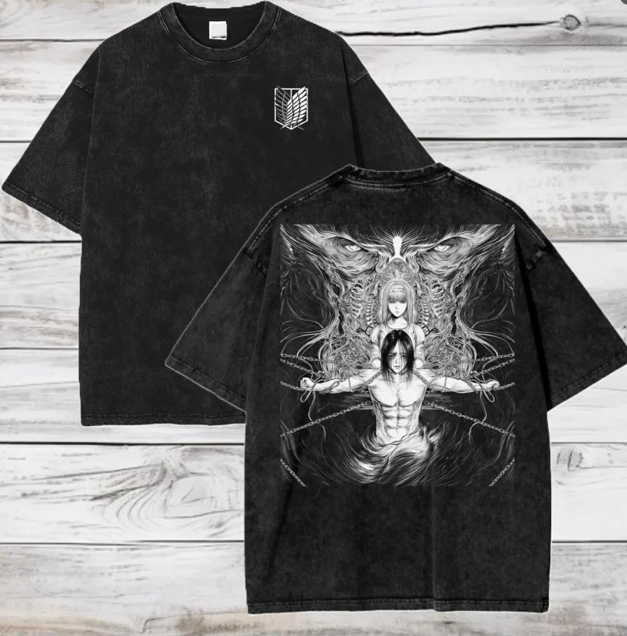 

Gachiakuta Mineral Wash T-Shirt High-nd Luxury Hot Product Oversized High Quality Unisex Washed Vintage Loose Tees Soft Tops L чорний
