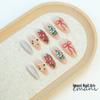 24-Piece Christmas Almond Glitter 3D Rhinestone Press-on Nails with Tree & Bow Designs