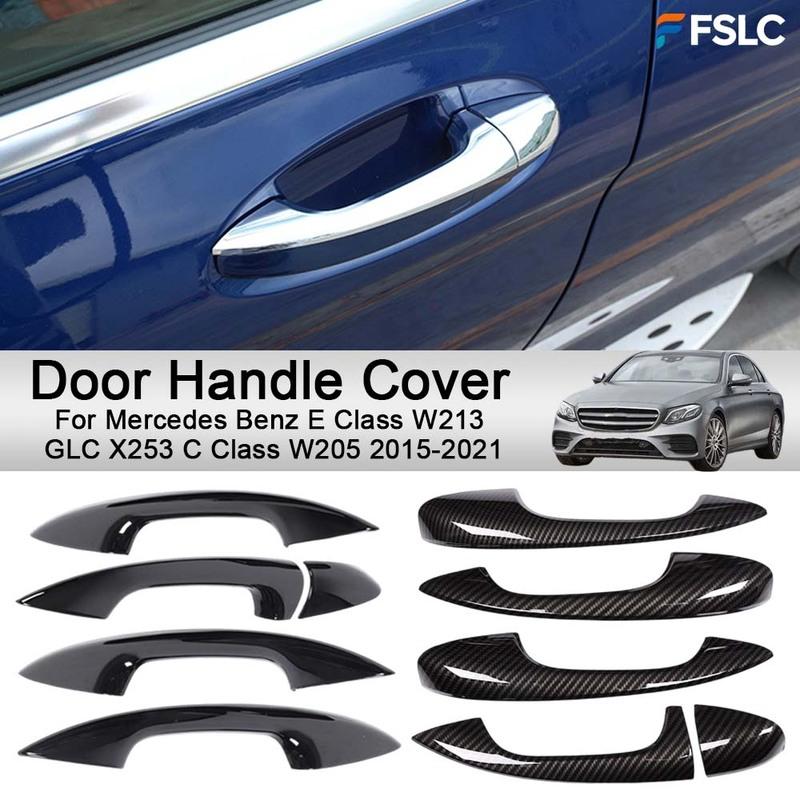 Car Decoration Door Handle Cover For Mercedes Benz E Class W213 GLC X253 C Class W205 2015- Cars Accessories Upgrade