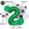 Cartoon Panda Animal Green 32inch Foil Number Balloon Set Children Birthday Party DIY Decoration Baby Shower Kids Animal Balloon
