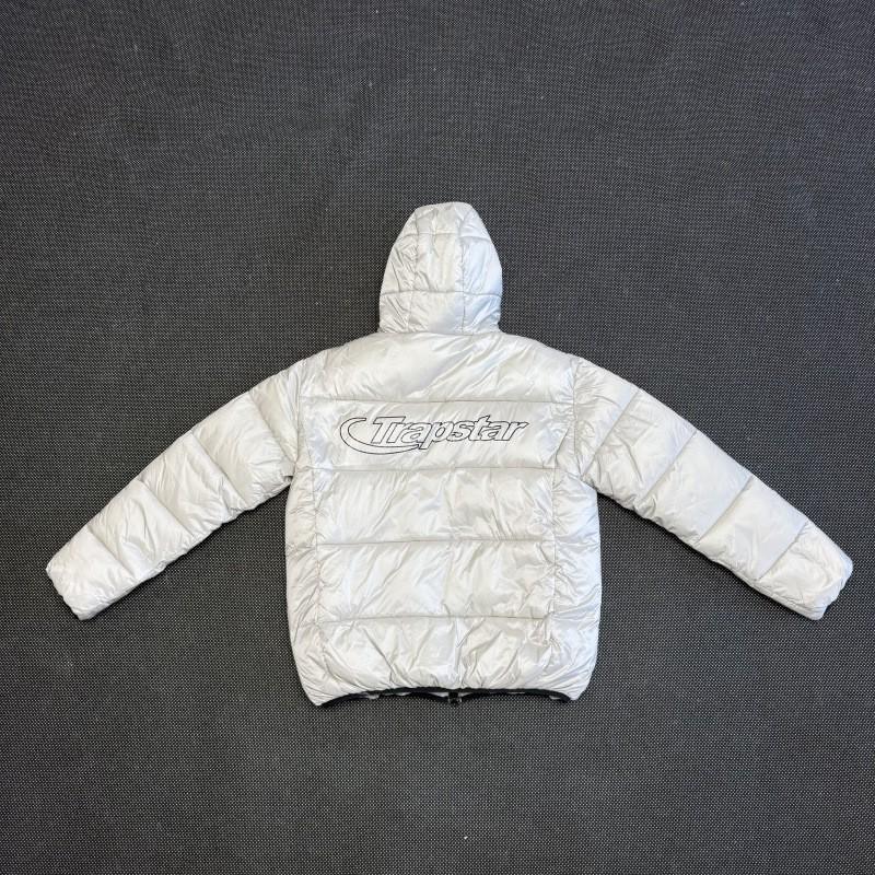 Trapstar Zimní Puffer Bunda s Kapucí a Vyšívaným Zadním Dílem Volný Hip Hop Streetwear Pánská