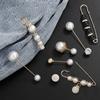 4ks Faux Pearl Brože Set Elegance Móda Ženy Zirkon Lapel Pin Svetr Šaty Brož Pins Diy Doplňky Dárky