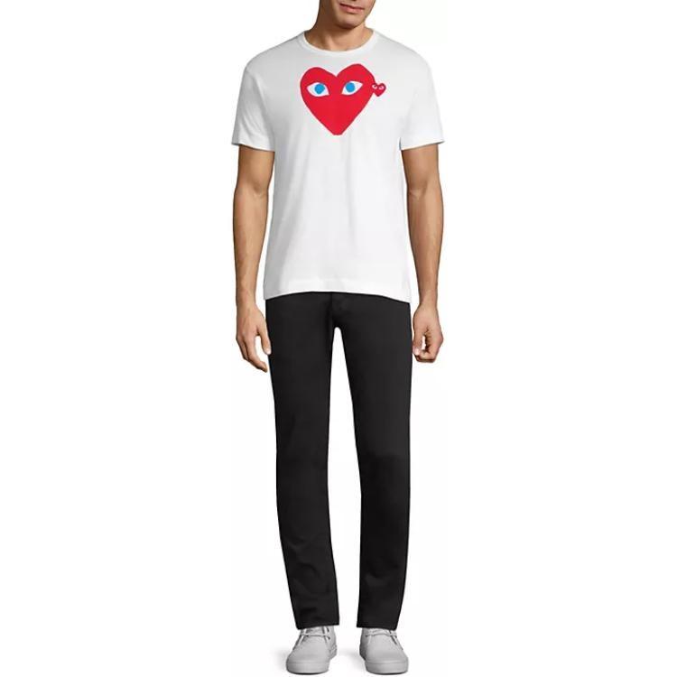 Comme des Garçons PLAY COMME Des GARCONS PLAY SS25 Blue Eyes Red Heart T-Shirt 'White' Men's AX-T086-051-1